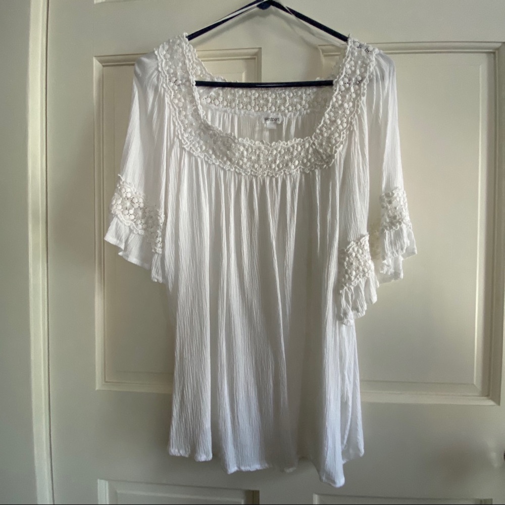 Westport L Rayon Square Neck Blouse